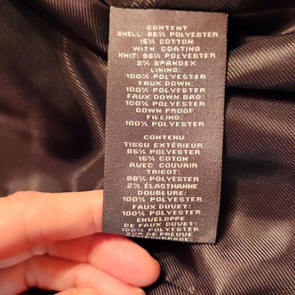 Vince Camuto Designer Puffer Insulated Mock Neck Mid Thigh Coat, Large, Black - Picture 10 of 11